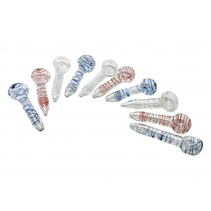 2.5" Assorted Color Twisted Line Art Peanut Pipe 100Ct Jar - [ZD100JAR]
